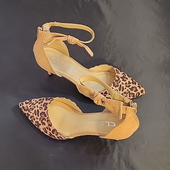 BRAND NEW  CHINESE LAUNDRY  LEOPARD PRINTED POINTED TOE BOW STRAP DETAILS PUMP - Picture 12 of 14
